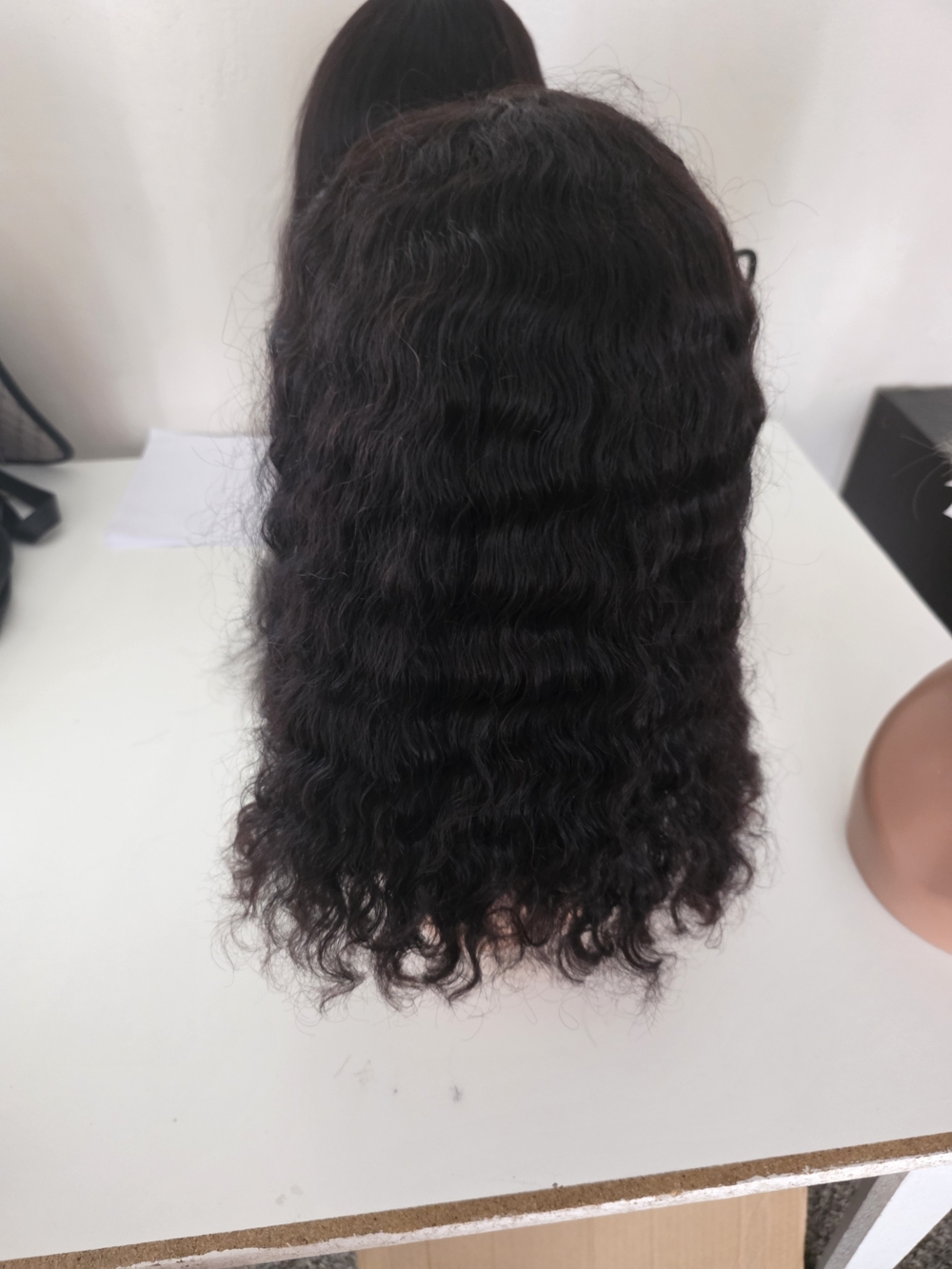 Natural Deep Wave Black Women's Wig - Unbranded